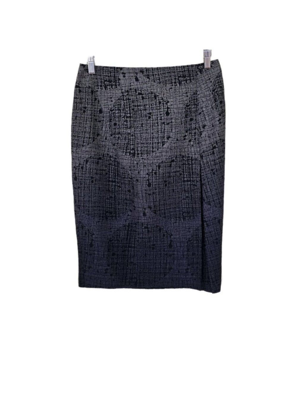 Blue Les Copains Vtg 90s Skirt IT 42 US 6 Gray Abstract Ombre Pencil Grungeluxe